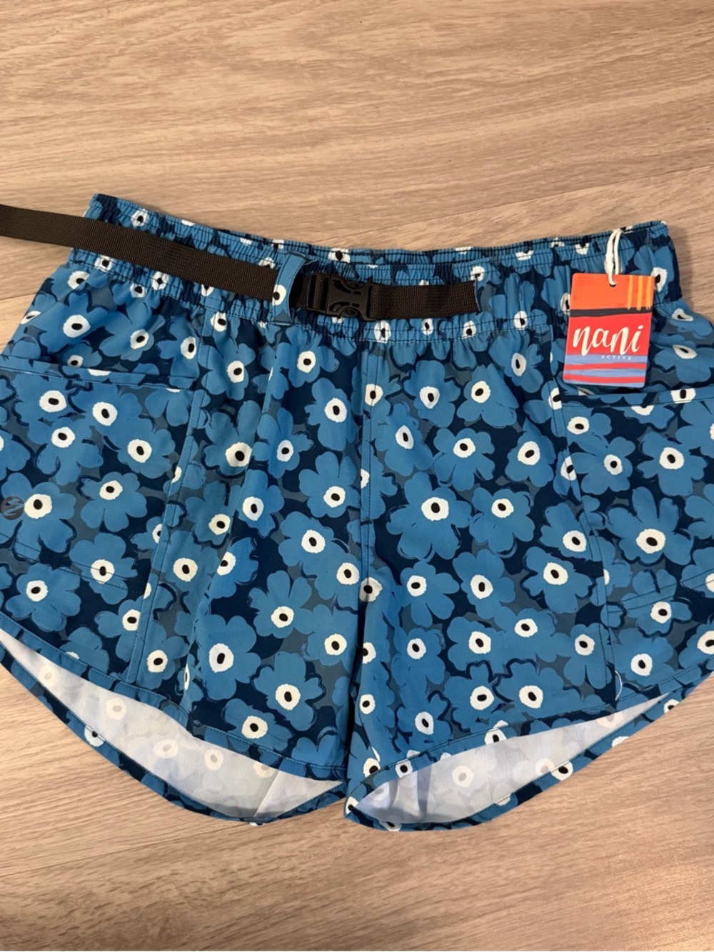 NWT, Nani Swimwear, Sea Holly Hybrid Explorer Shorts, Blue Athletic Shorts | W S